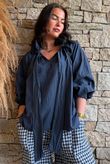 Larc Poet Blouse Navy